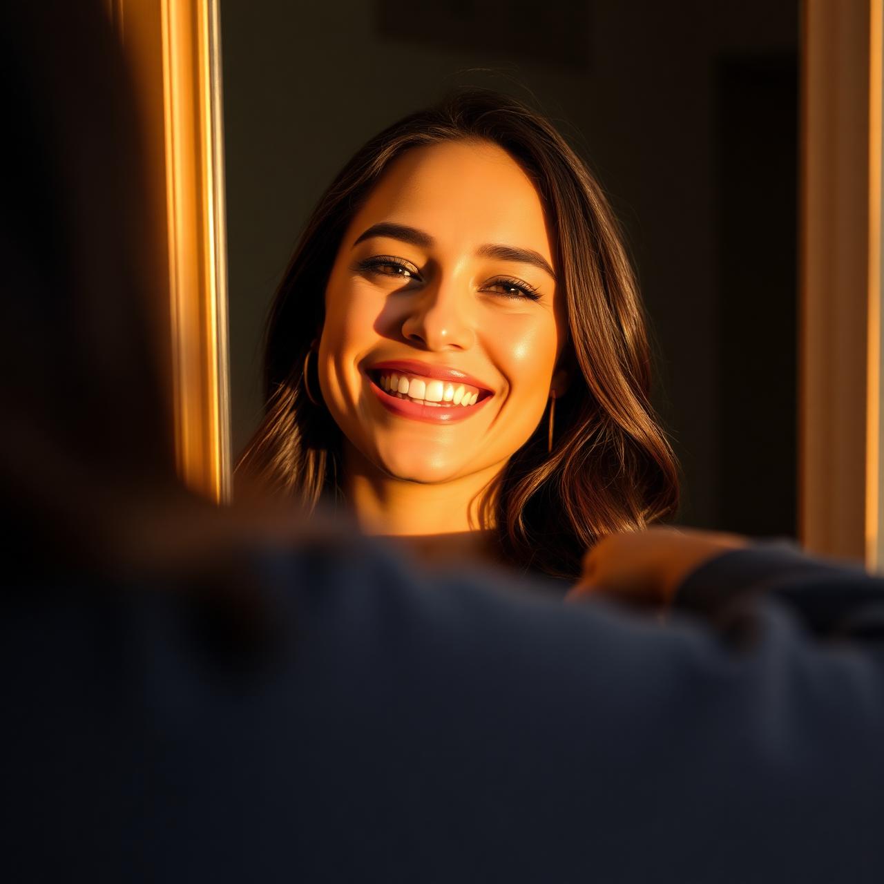 Happy patient smiling confidently after veneers are bonded in place
